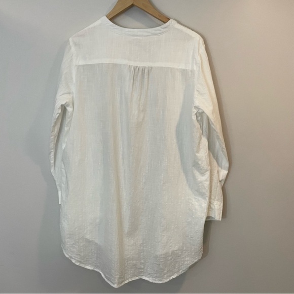 Label of Love Coastal Tunic Top Womens M White 100% Cotton Oversized Shirt EUC - Picture 5 of 10